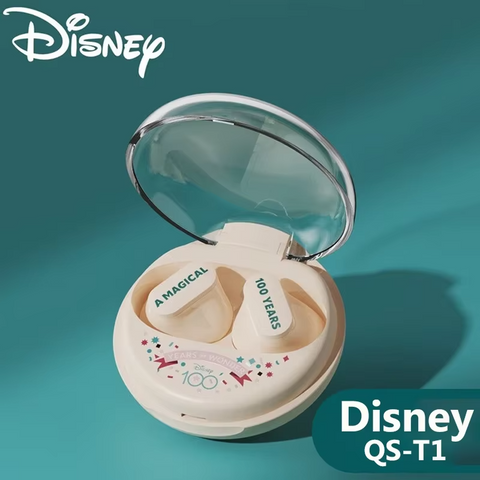 Disney 100 Anniversary Earbuds - Choice Disney QS-T1 Earphone Bluetooth 5.3 Wireless Headphones Low Latency Earbuds HIFI Stereo Sound 100th Anniversary Model ( Random Color )